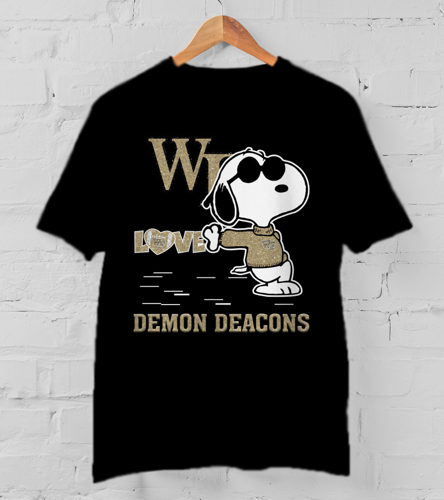Snoopy Love Wake Forest Demon Deacons WD T-Shirt