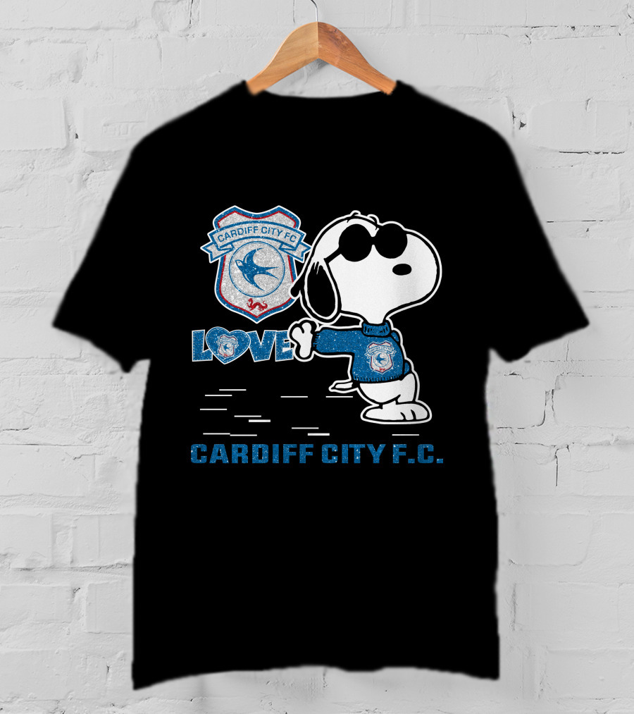 Snoopy Love Cardiff City F.c. T-Shirt