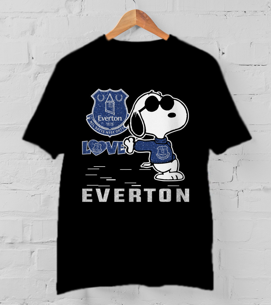 Snoopy Love Everton Fc 1878 Badge And Slogan T-Shirt