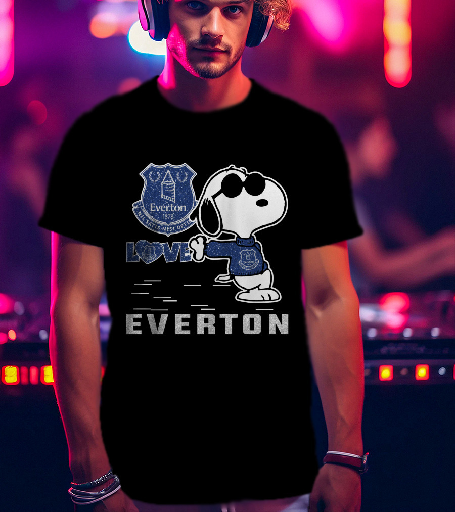 Snoopy Love Everton Fc 1878 Badge And Slogan T-Shirt