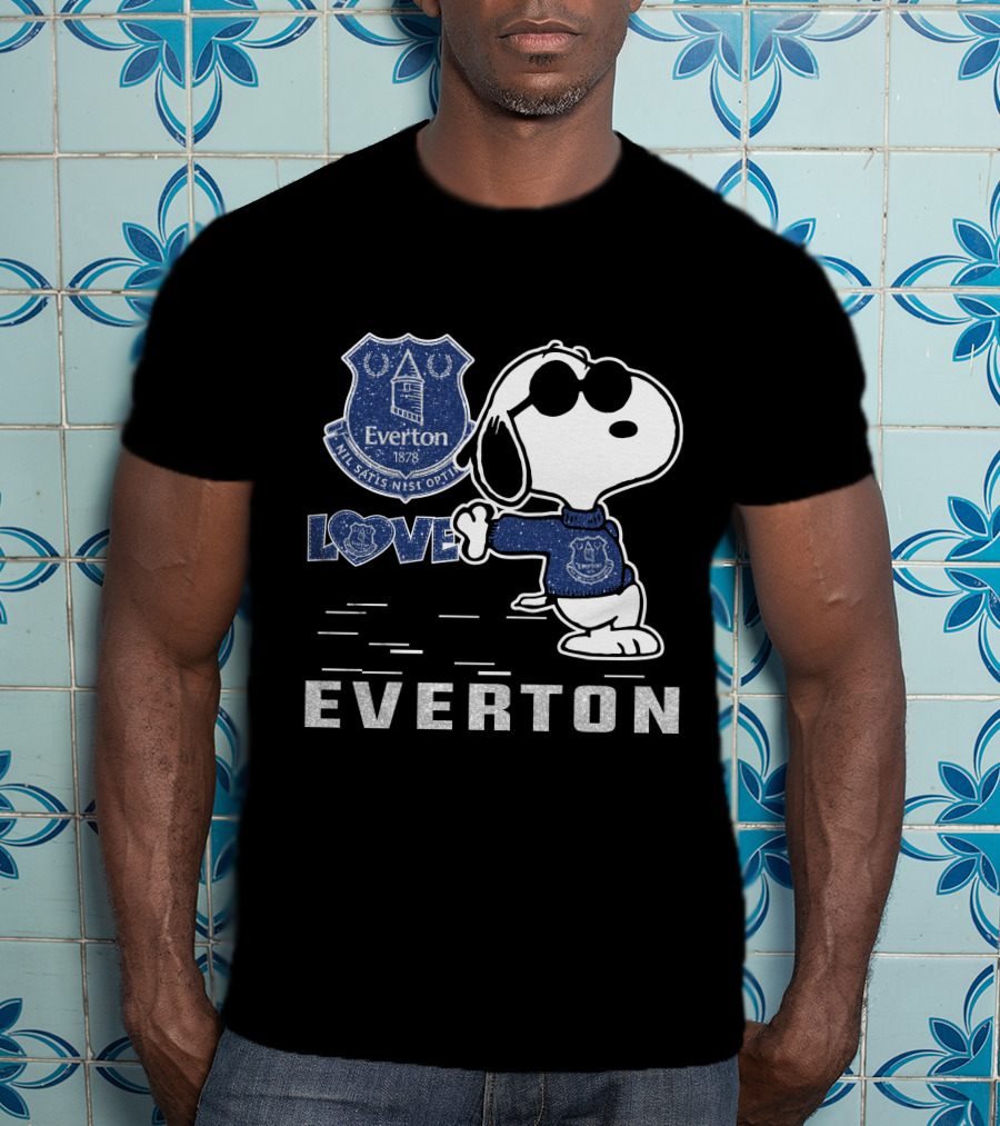 Snoopy Love Everton Fc 1878 Badge And Slogan T-Shirt