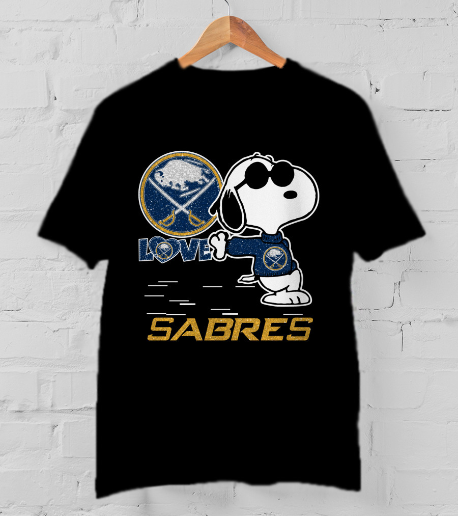 Snoopy Love Buffalo Sabres Hockey T-Shirt
