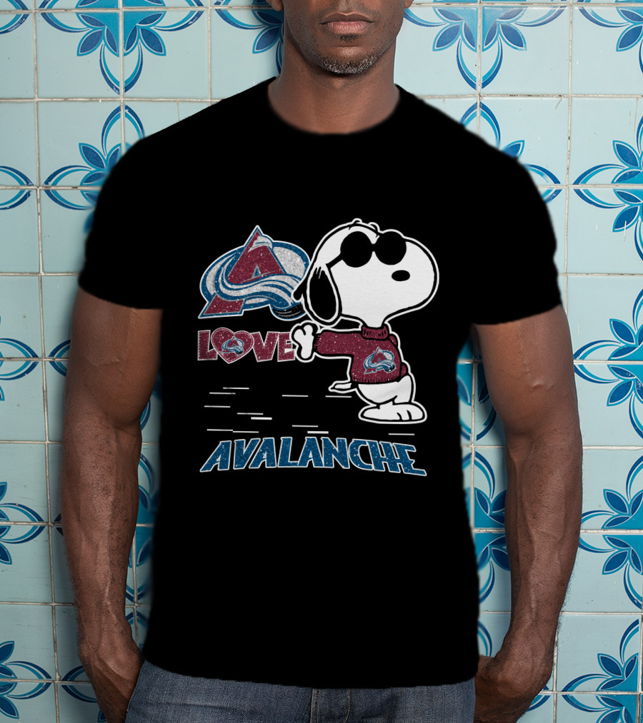 Snoopy Love Colorado Avalanche Peanuts Hockey T-Shirt