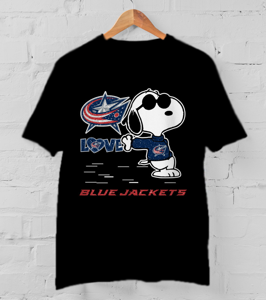 Snoopy Love Columbus Blue Jackets T-Shirt