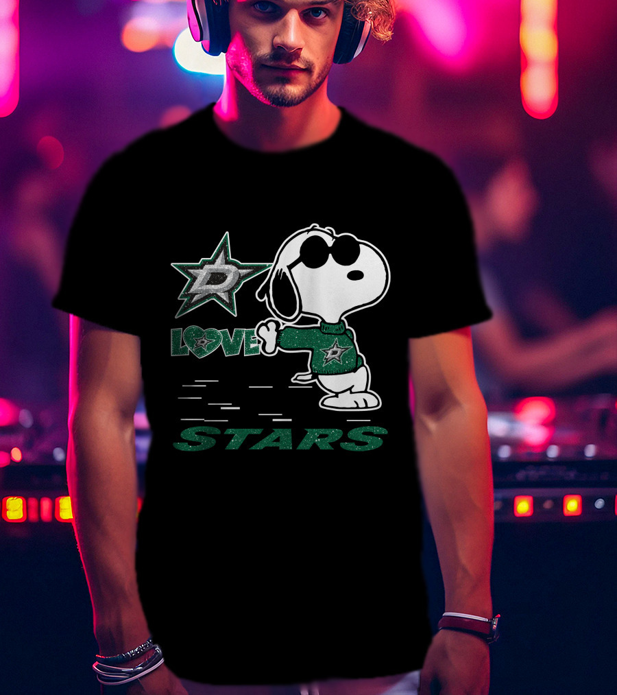 Snoopy Love Dallas Stars T-Shirt