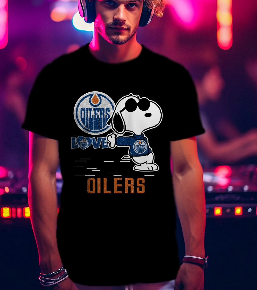 Snoopy Edmonton Oilers Love T-Shirt