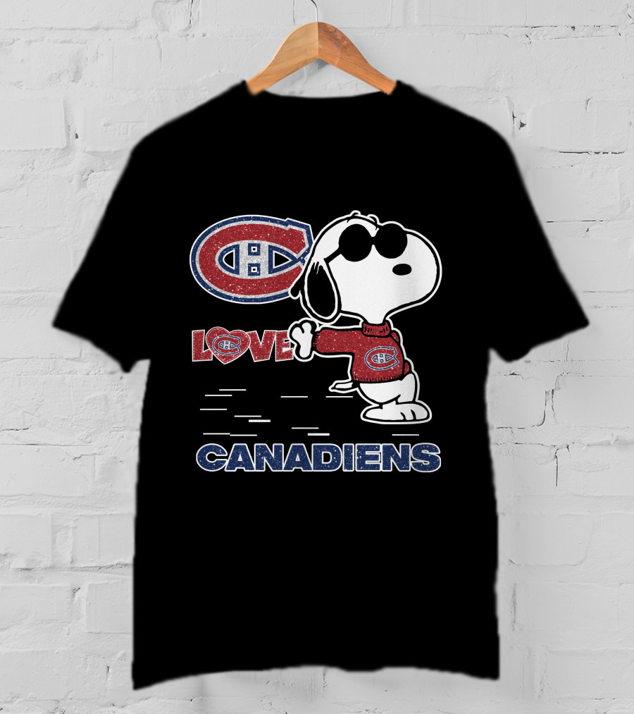 Snoopy Montreal Canadiens Logo Love T-Shirt