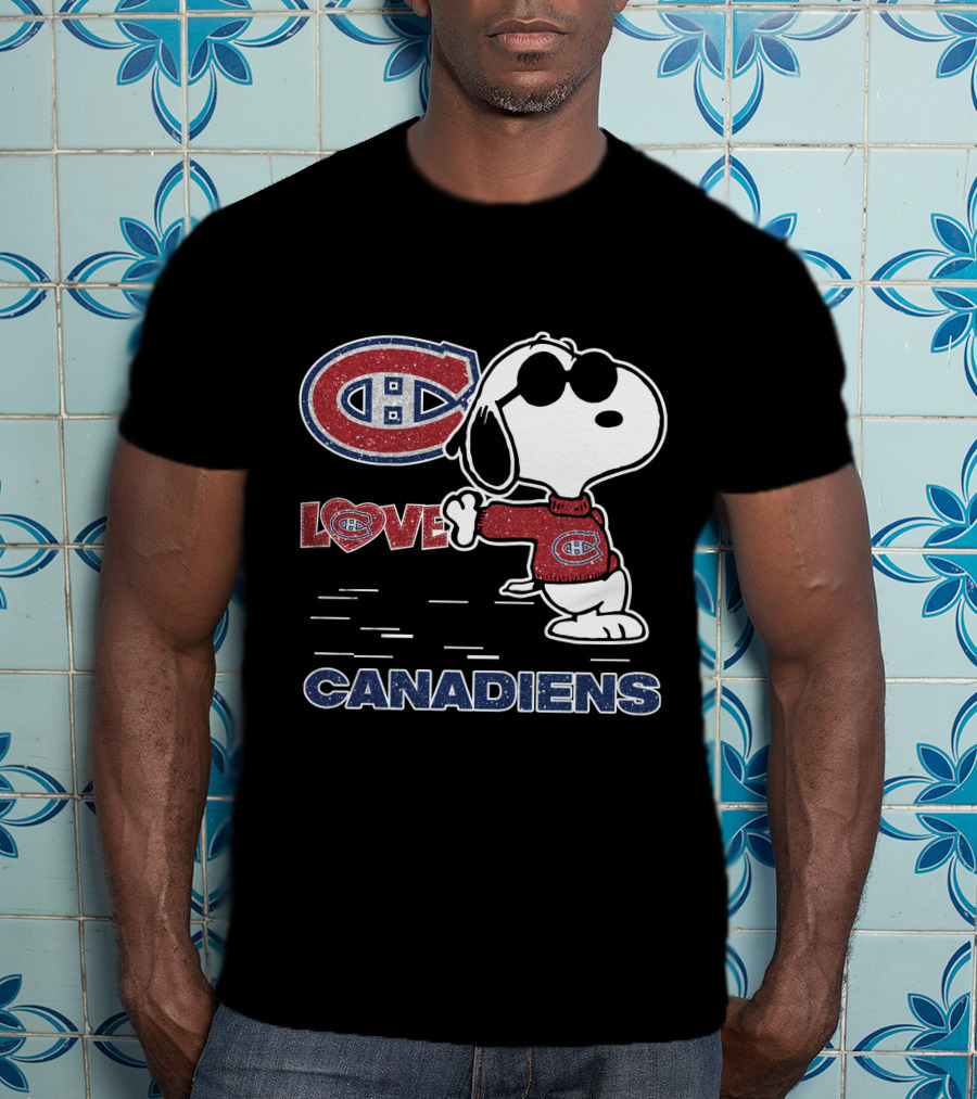 Snoopy Montreal Canadiens Logo Love T-Shirt
