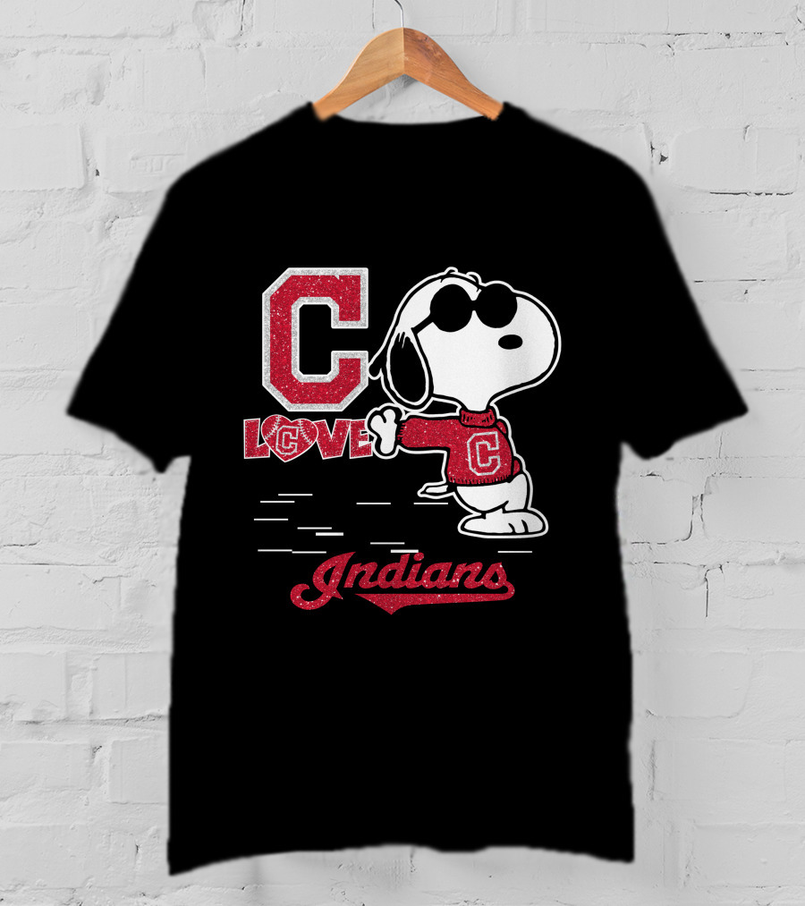 Snoopy C Love Cleveland Indians T-Shirt