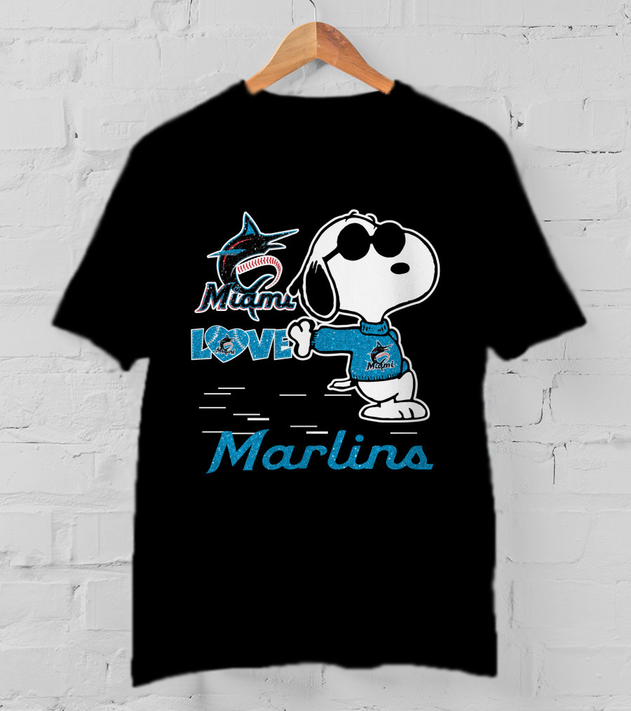 Snoopy Miami Marlins Love T-Shirt