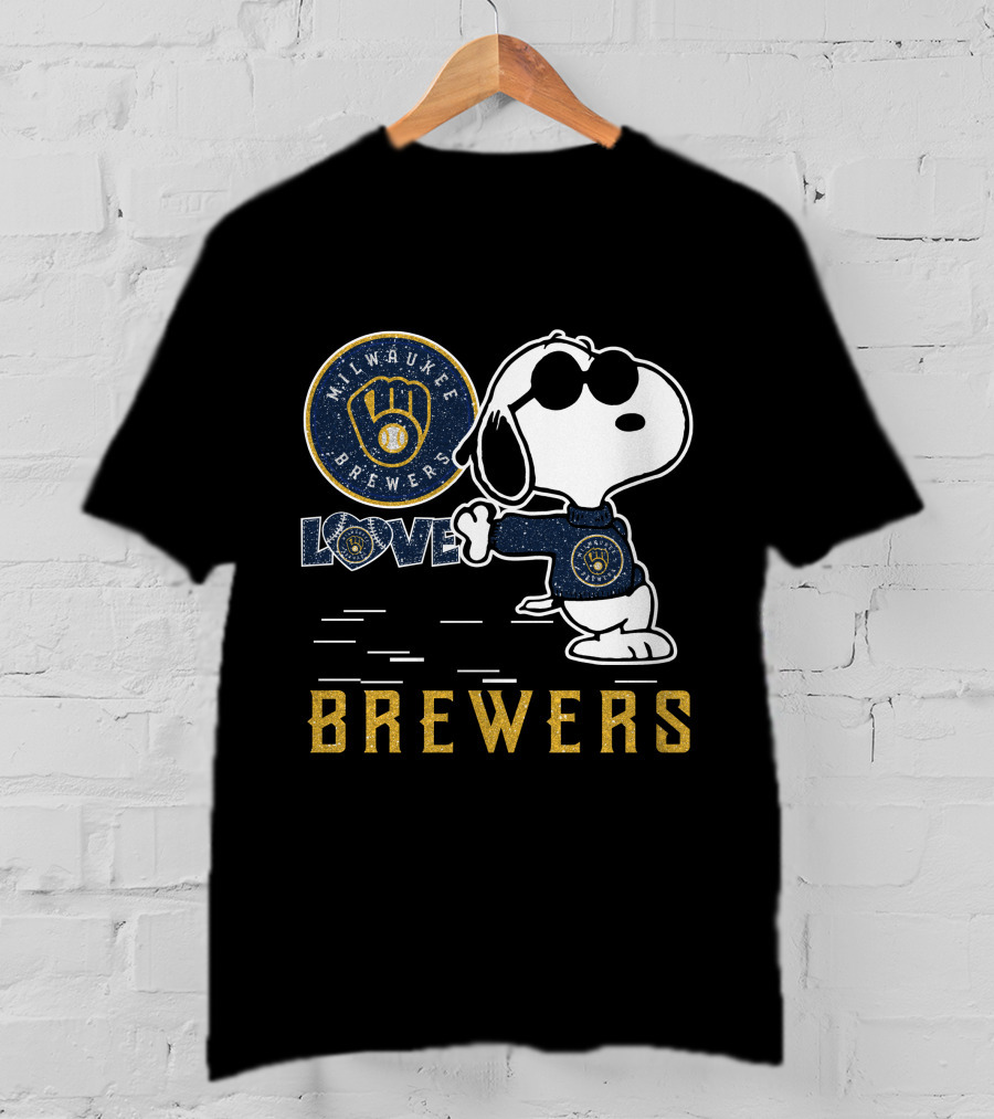 Snoopy Milwaukee Brewers Love Brewers T-Shirt