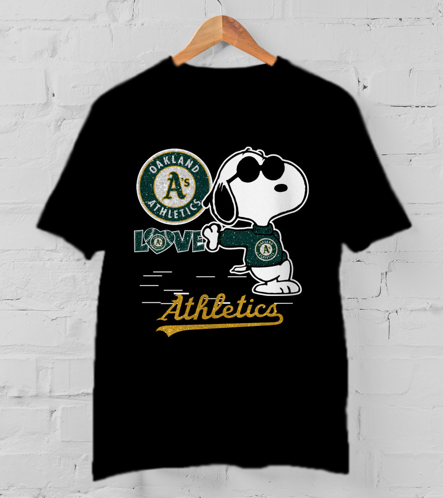 Snoopy Oakland Athletics Love T-Shirt