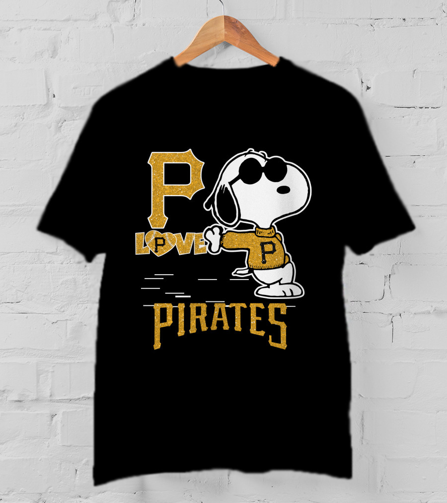 Snoopy Love Pittsburgh Pirates P Baseball T-Shirt