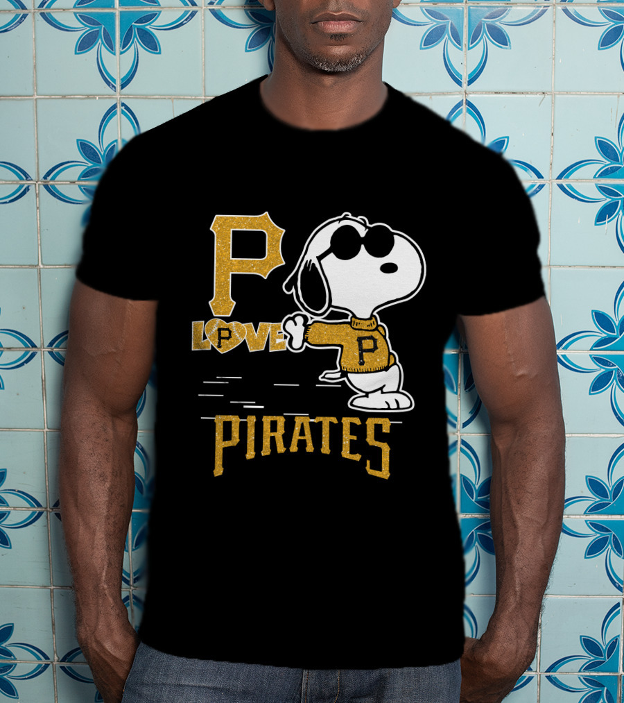 Snoopy Love Pittsburgh Pirates P Baseball T-Shirt