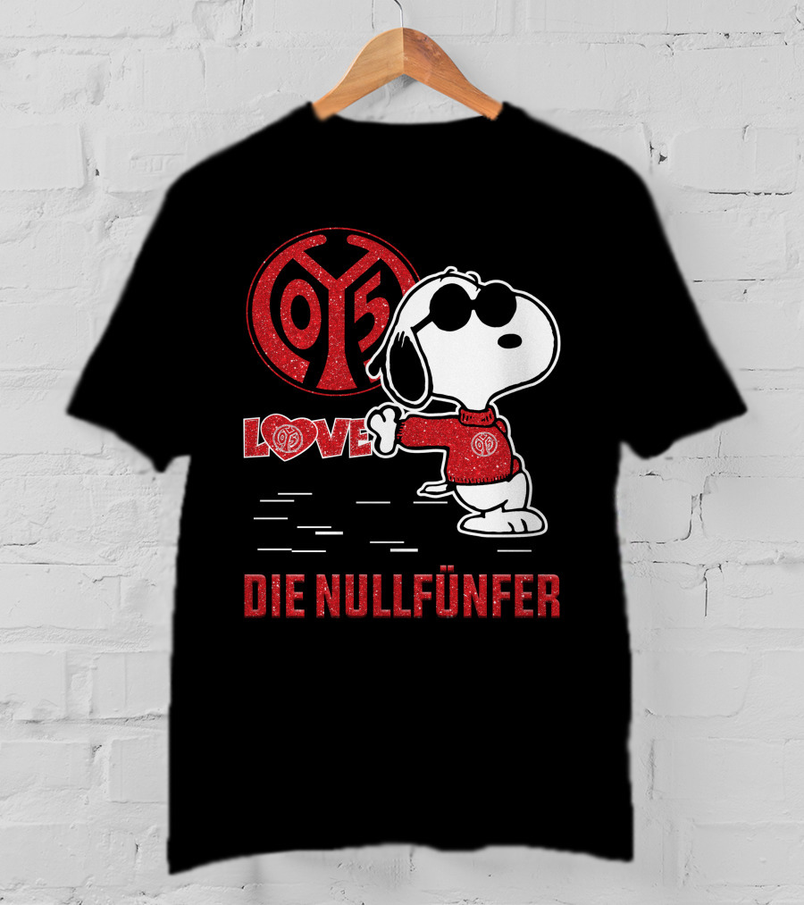 LOVE 1. FSV Mainz 05 Snoopy Die Nullfünfer T-Shirt