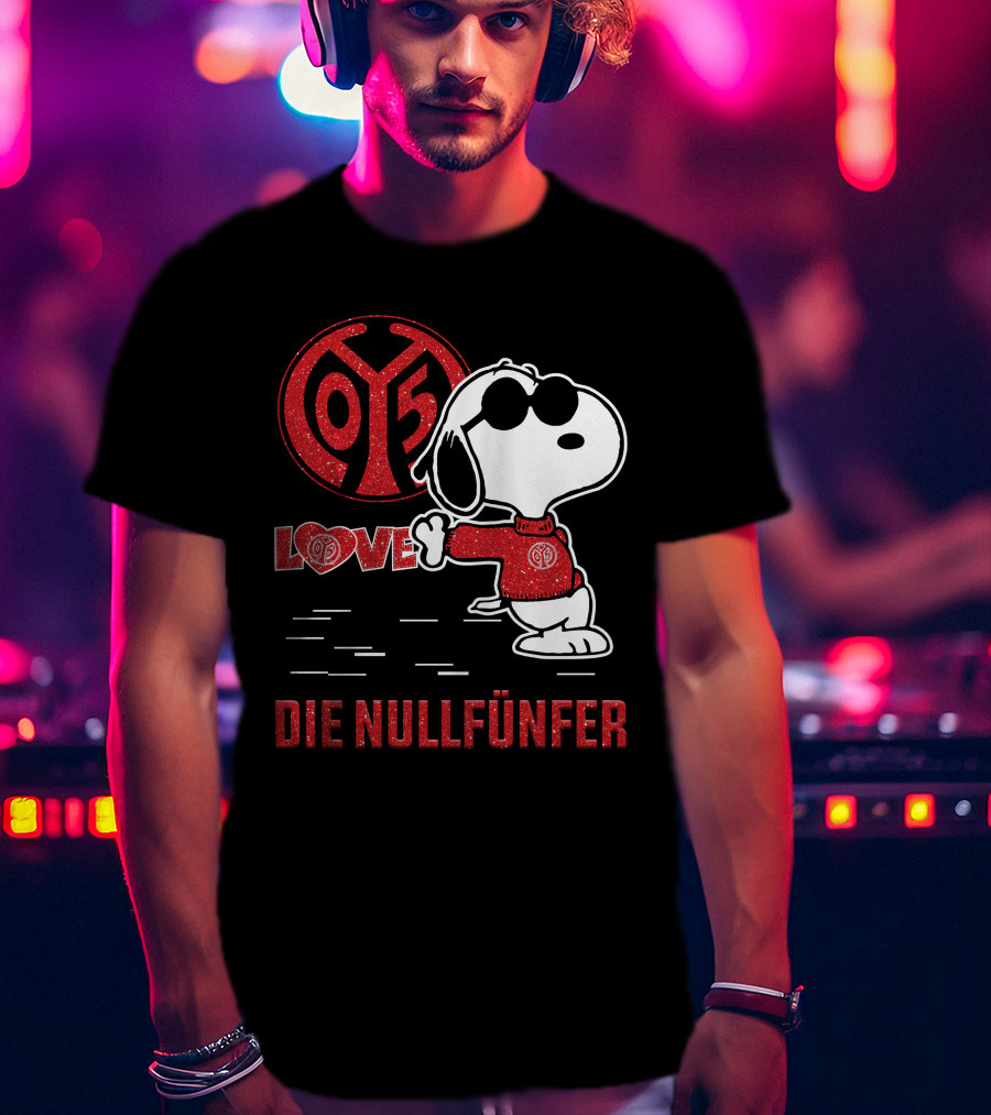 LOVE 1. FSV Mainz 05 Snoopy Die Nullfünfer T-Shirt