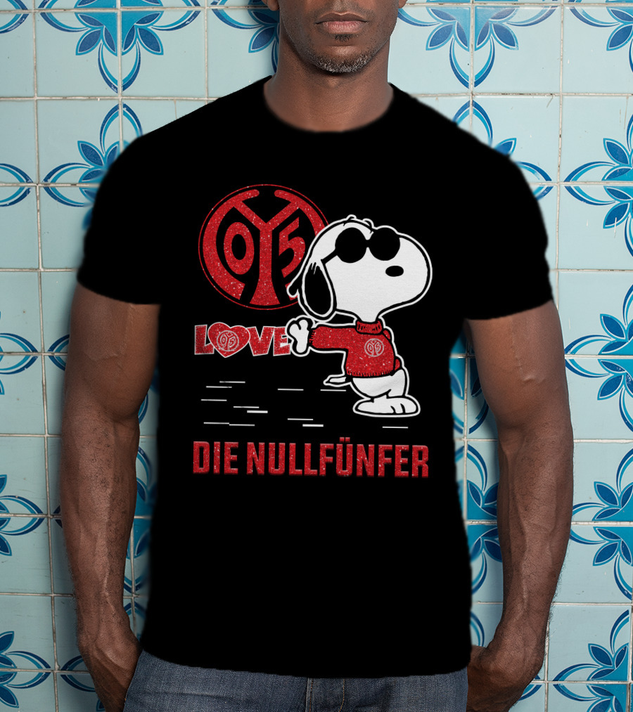 LOVE 1. FSV Mainz 05 Snoopy Die Nullfünfer T-Shirt
