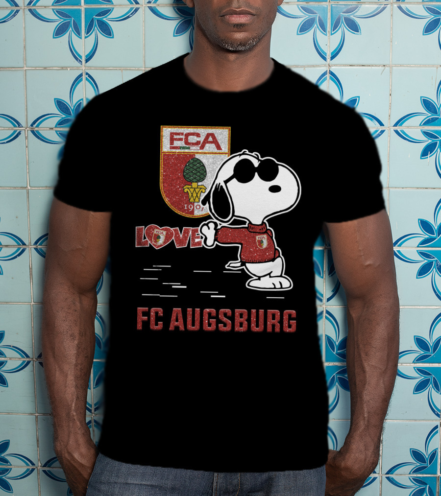 Snoopy FC Augsburg Love FCA 1907 T-Shirt