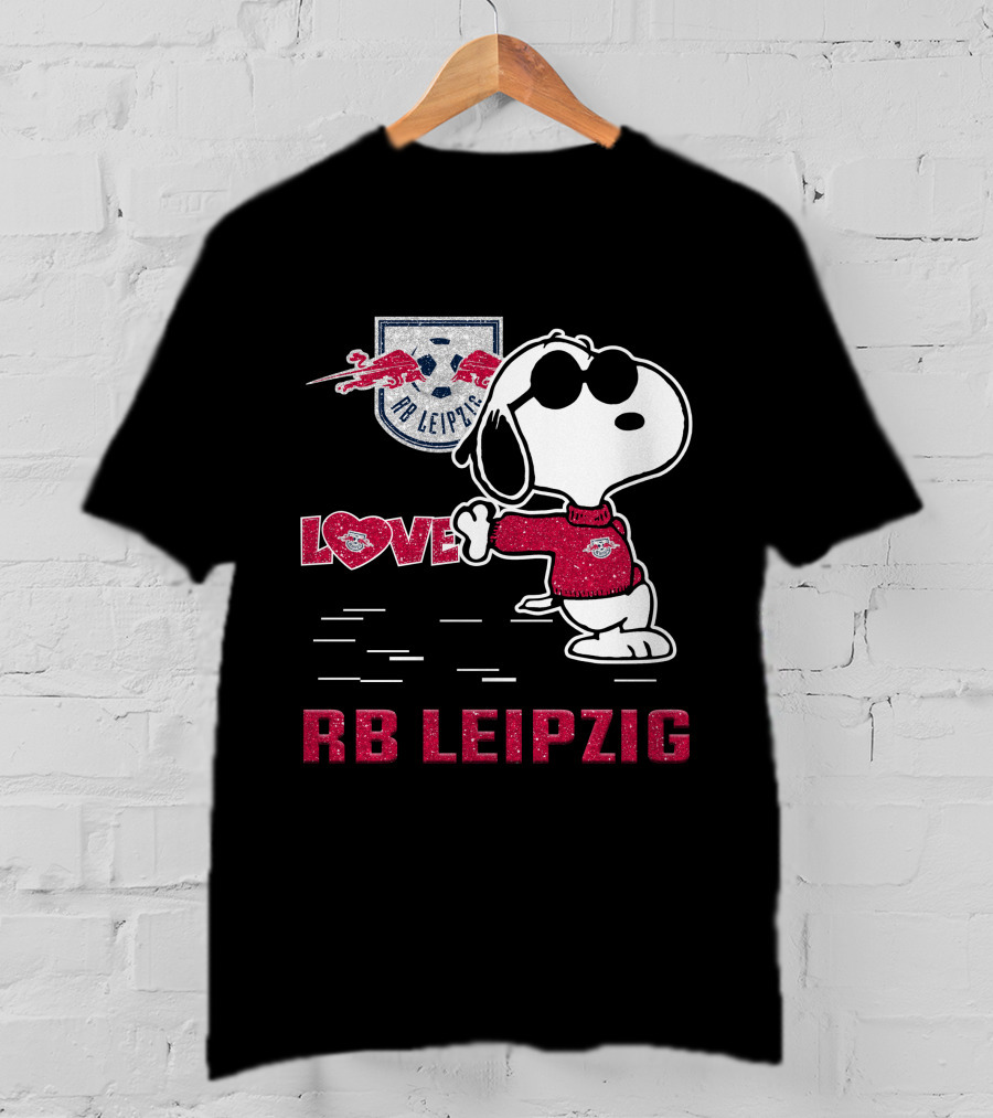 Snoopy Love RB Leipzig With Logo And Soccer T-Shirt