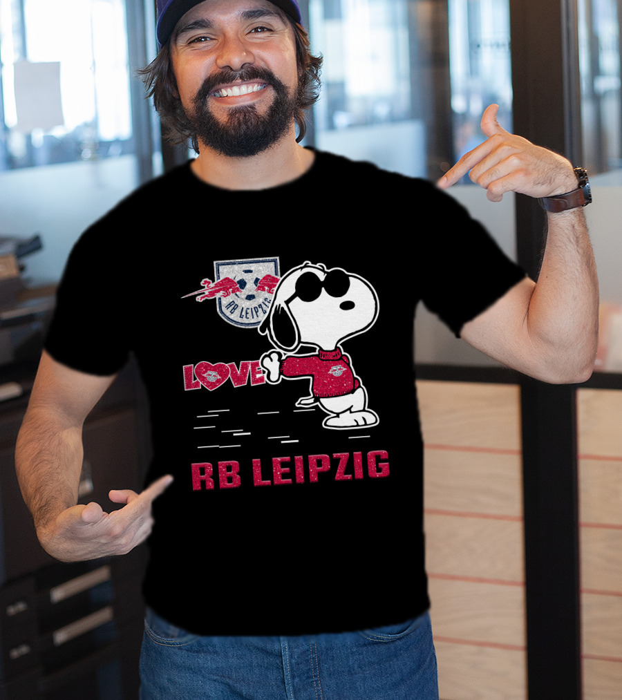 Snoopy Love RB Leipzig With Logo And Soccer T-Shirt