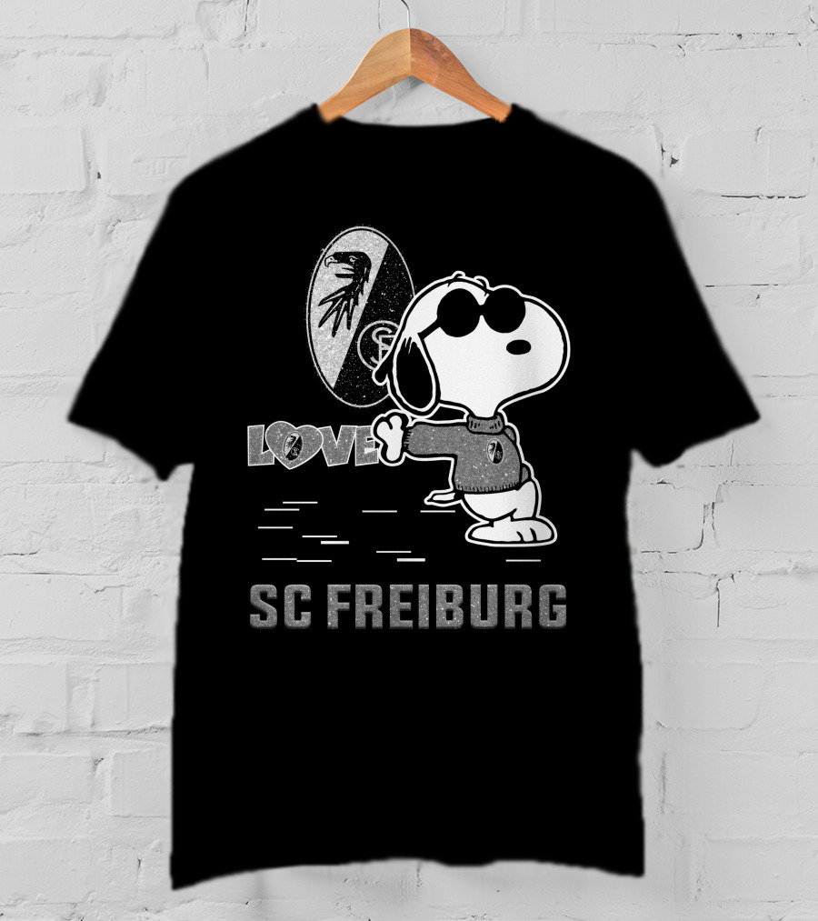 Snoopy Love SC Freiburg Peanuts Football Fan T-Shirt