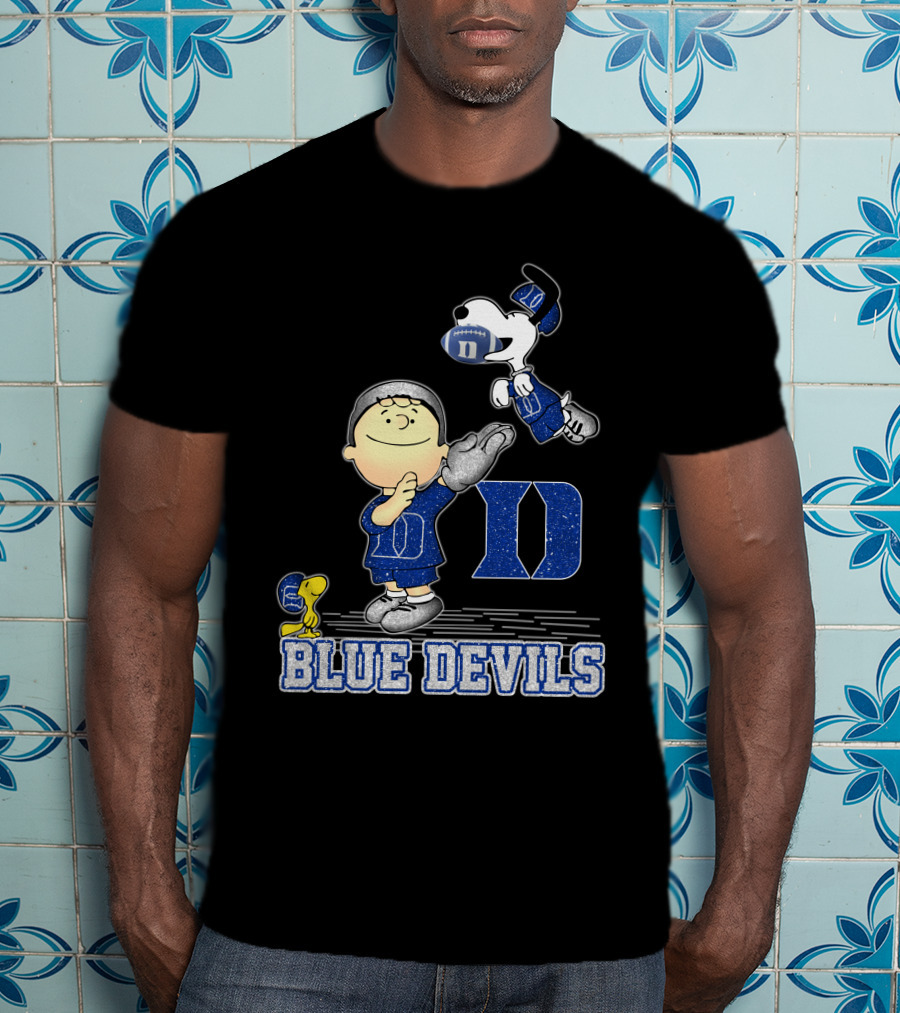 Snoopy And Friends Celebrating Duke Blue Devils Football Enthusiasm T-Shirt