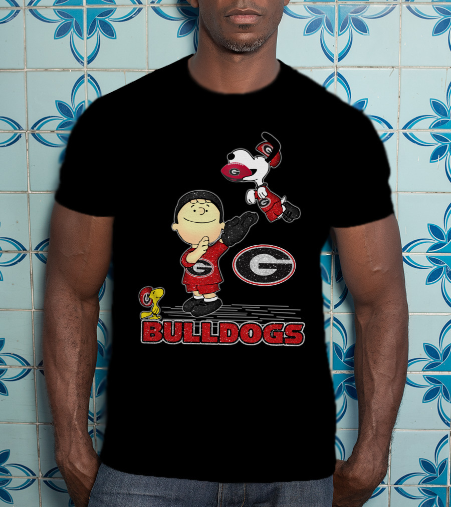 Snoopy Bulldogs Georgia Peanuts Characters T-Shirt
