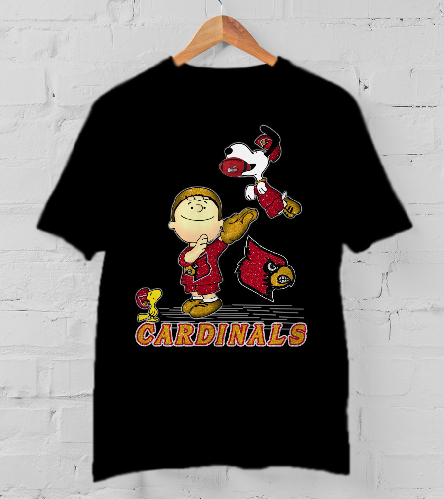 Snoopy Cardinals Football Peanuts Louisville Team Spirit T-Shirt