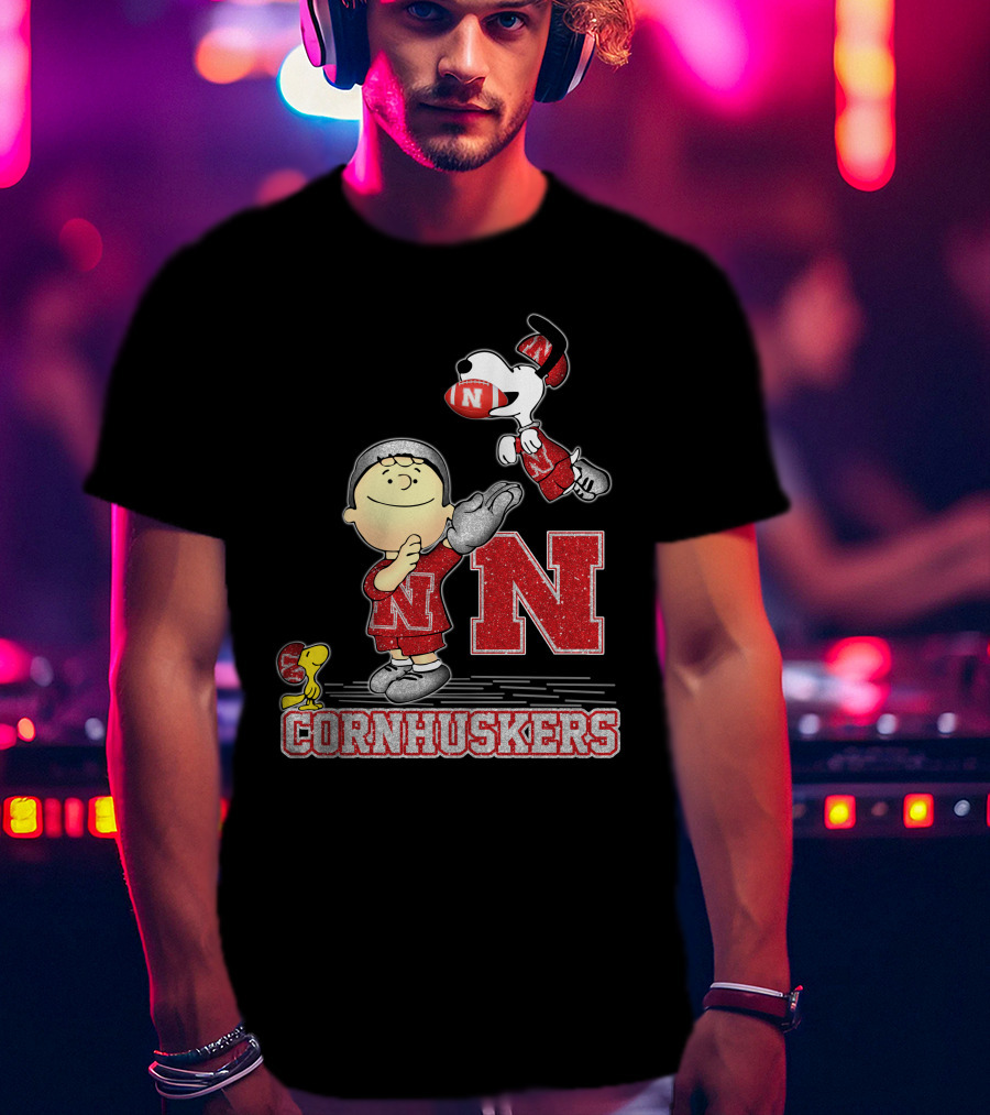 Cornhuskers Snoopy And Friends Nebraska Football N Team Spirit T-Shirt
