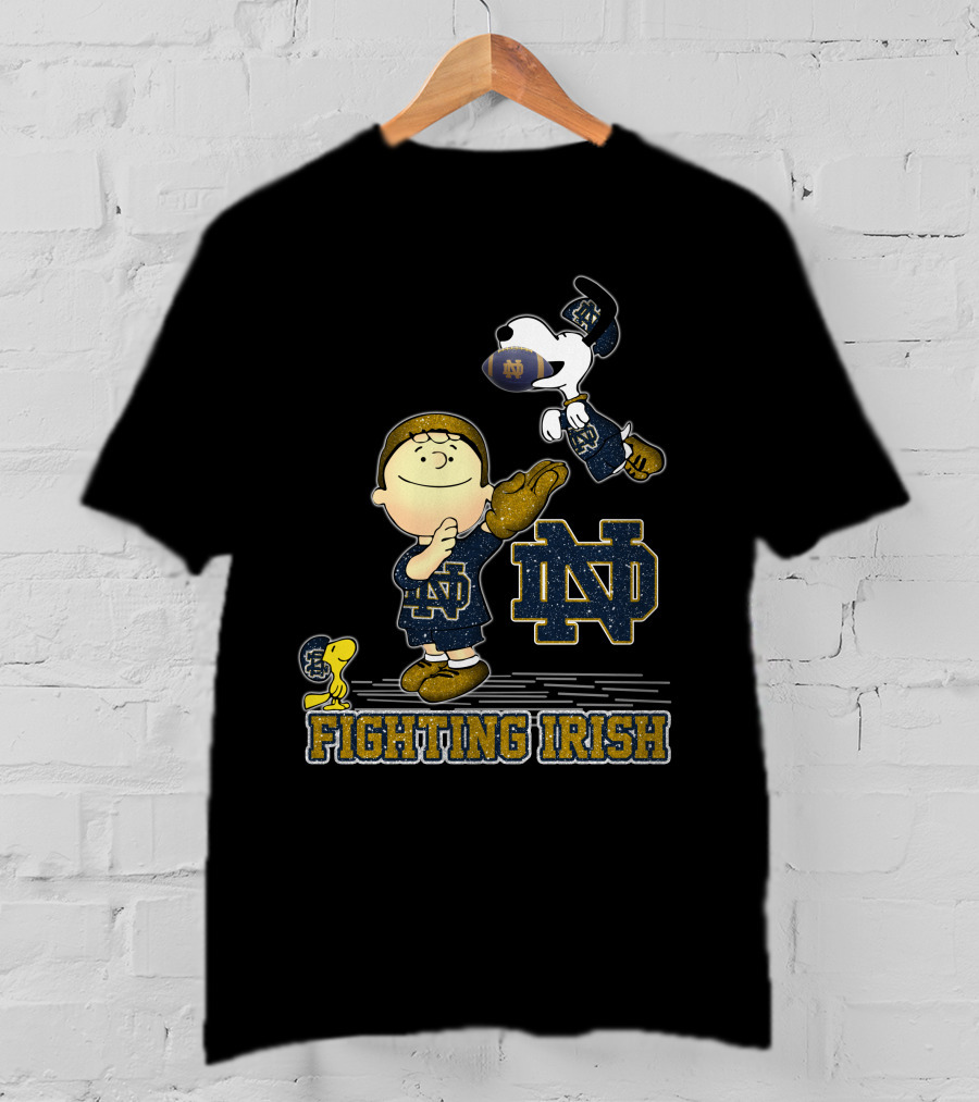 Snoopy Notre Dame Fighting Irish Peanuts Football Team Spirit T-Shirt
