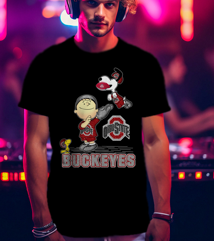Snoopy Ohio State Buckeyes Football Charlie Woodstock T-Shirt