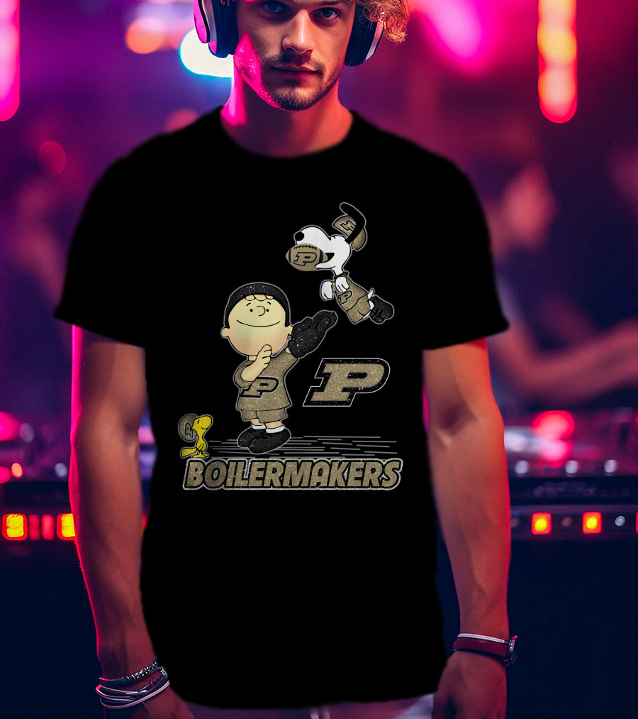 Snoopy And Friends Celebrate Purdue Boilermakers Football T-Shirt