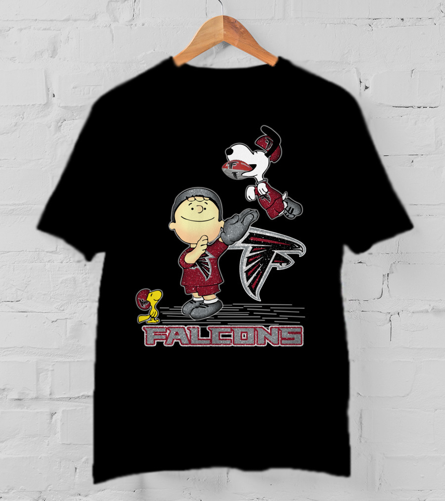 Snoopy And Peanuts Celebrating Atlanta Falcons Football T-Shirt