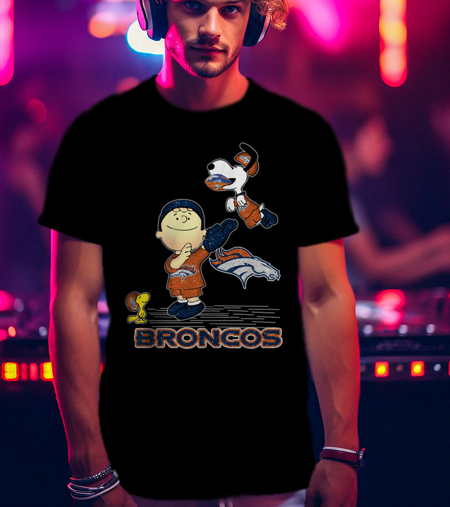 Snoopy And Friends Denver Broncos Football T-Shirt