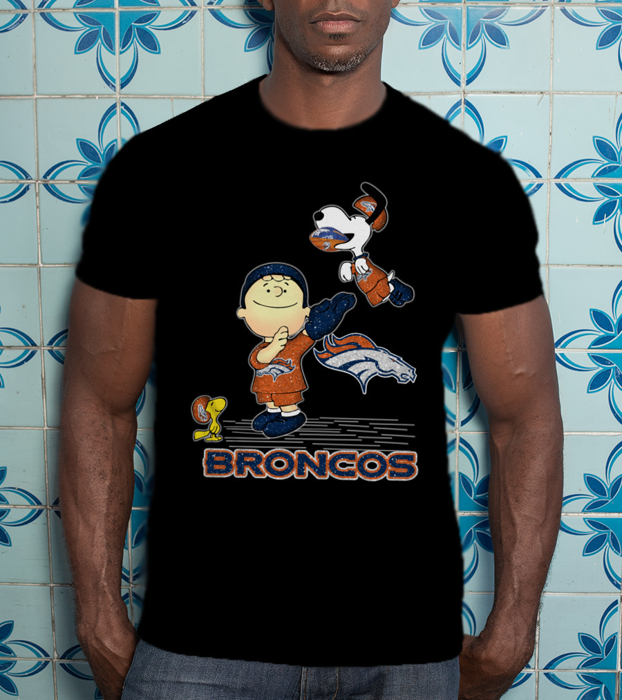 Snoopy And Friends Denver Broncos Football T-Shirt