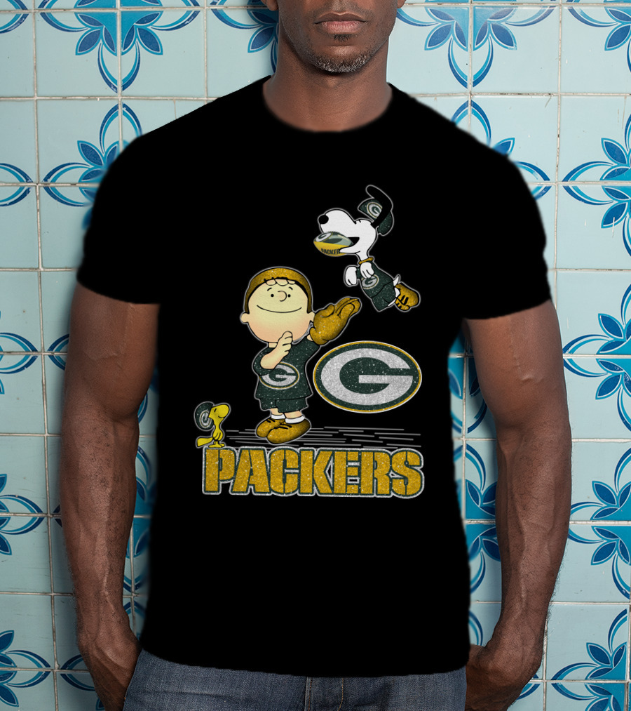Snoopy And Friends Green Bay Packers Team Spirit T-Shirt
