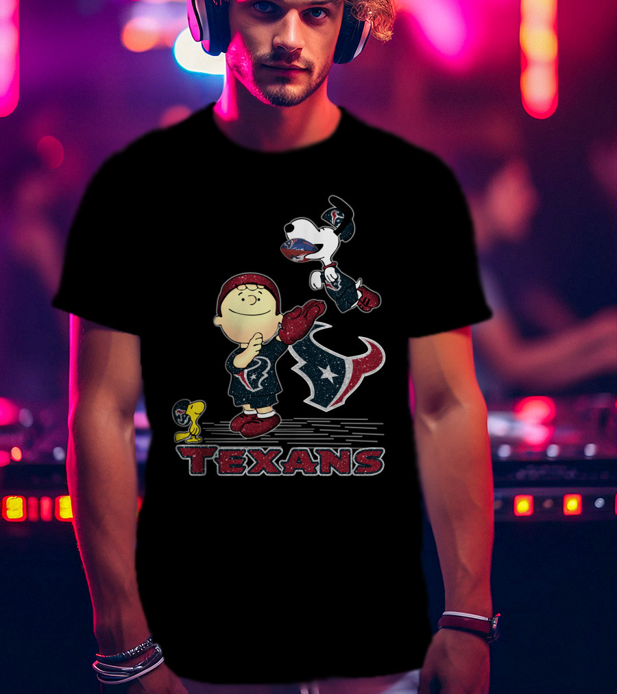 Snoopy Houston Texans Fan Team Spirit T-Shirt