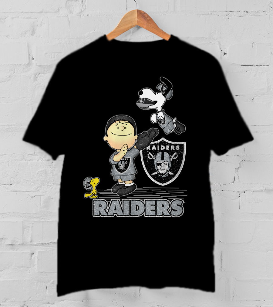 Snoopy Raiders Football Team With Las Vegas Logo And Friends T-Shirt