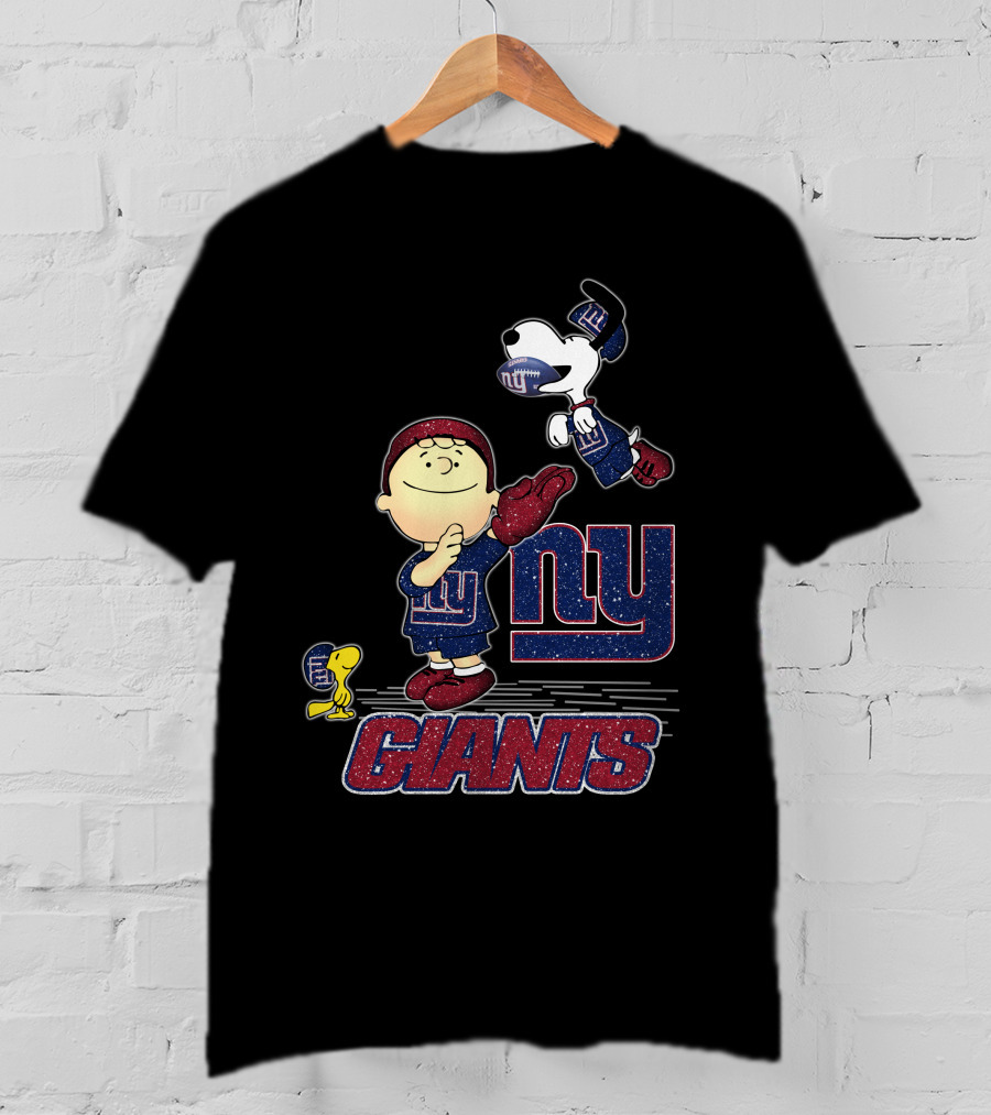 Snoopy Love New York Giants Ny Giants Football Charlie Brown Woodstock T-Shirt