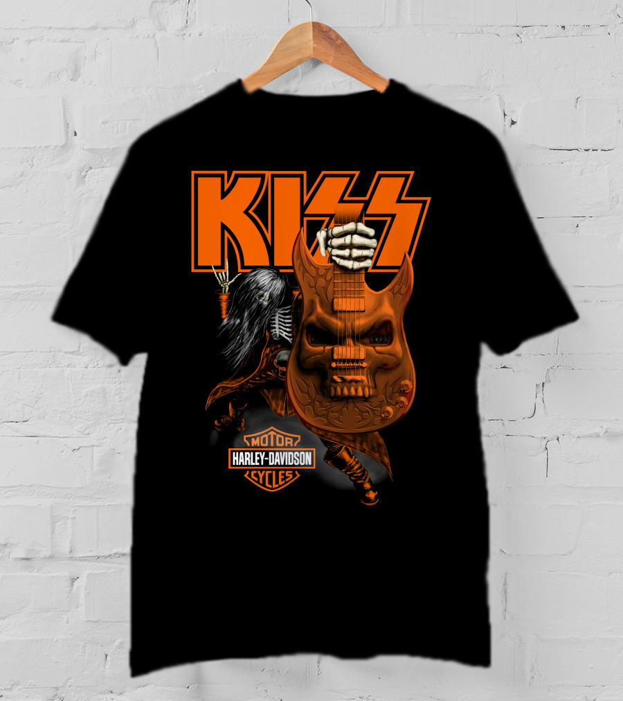 Kiss Harley Davidson Skeleton Guitar T-Shirt