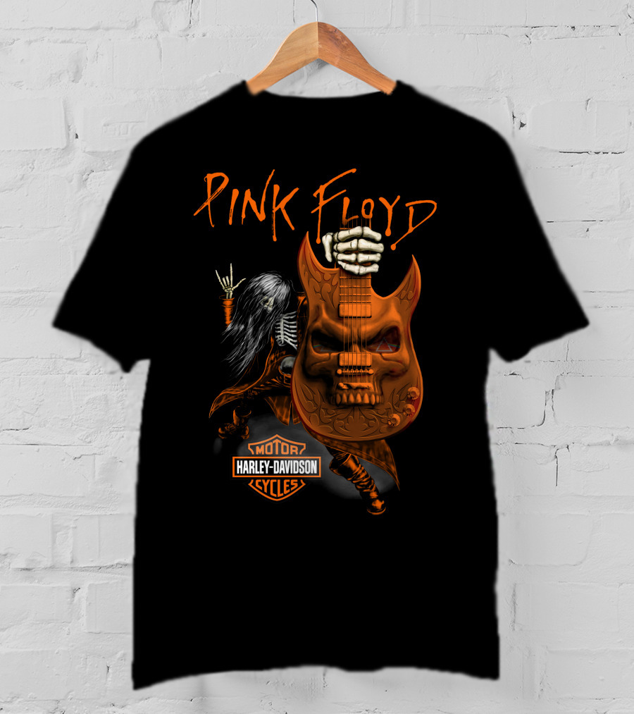 Pink Floyd Harley Davidson Skull Guitar T-Shirt