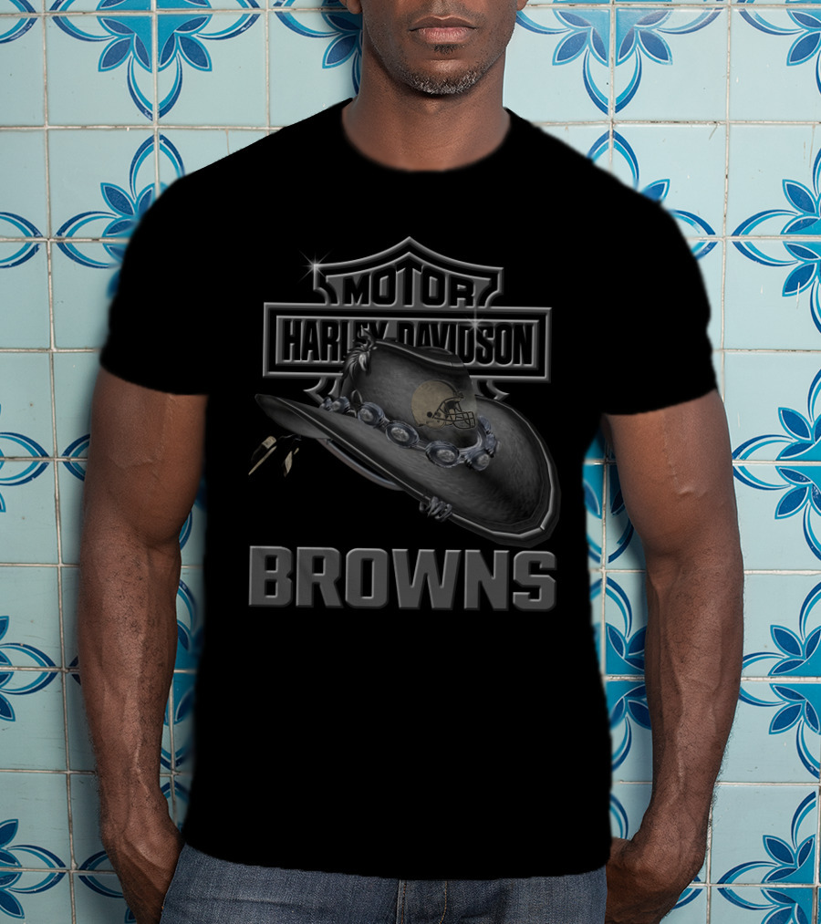 Motor Harley Davidson Cleveland Browns T-Shirt
