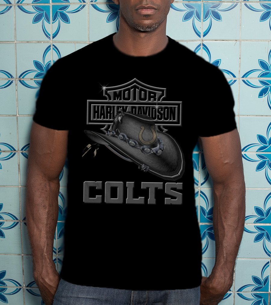 Motor Harley Davidson Indianapolis Colts 137 Cowboy Hat T-Shirt