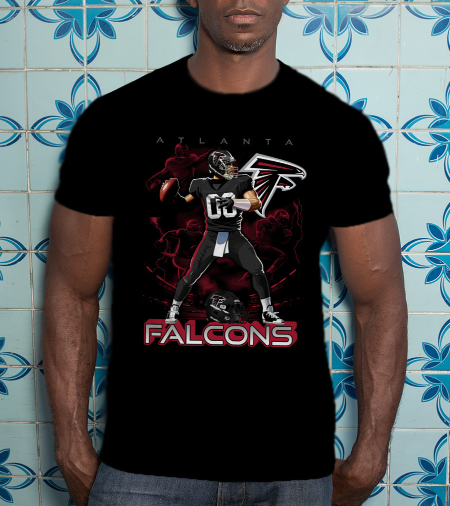 Atlanta Falcons Football Player Action With Helmet T-Shirt