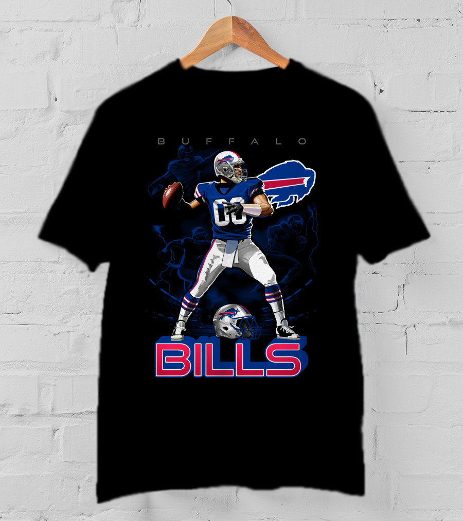 Buffalo Bills Football Player With Helmet T-Shirt