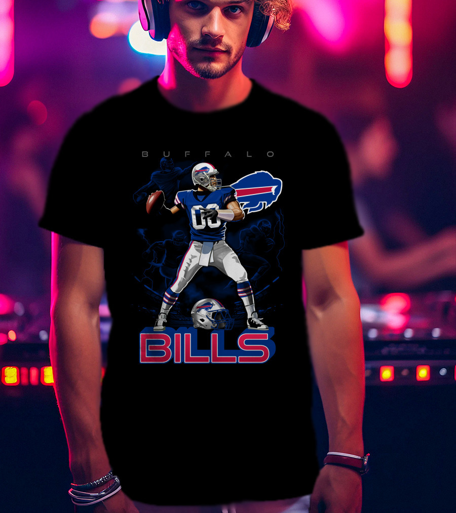 Buffalo Bills Football Player With Helmet T-Shirt