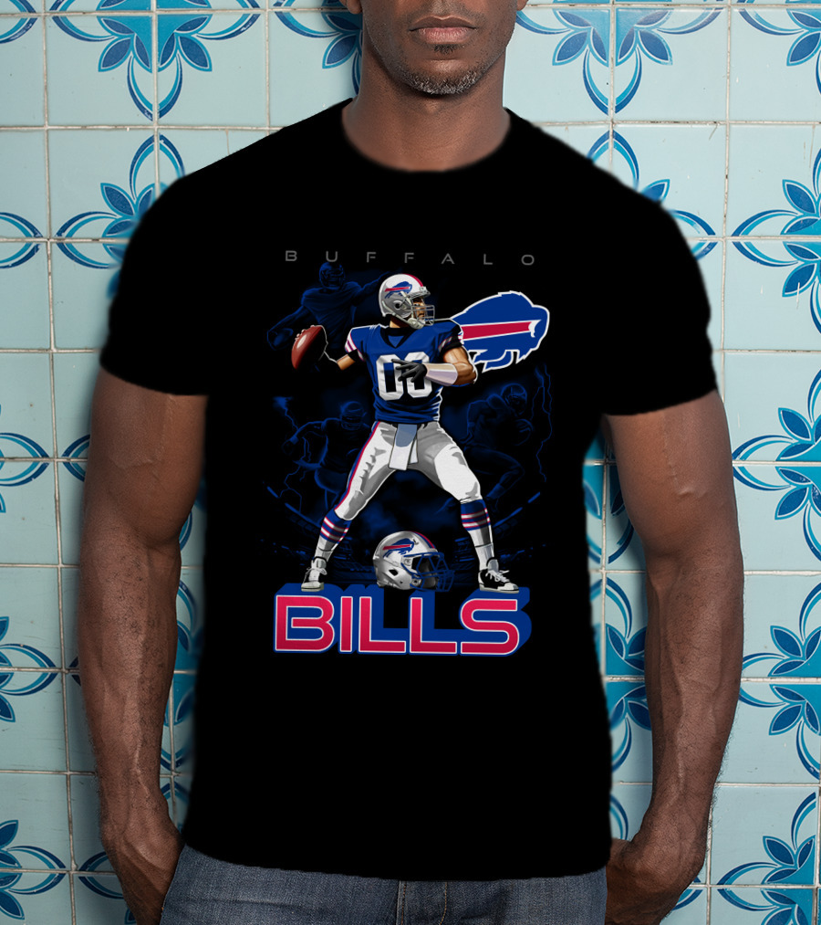 Buffalo Bills Football Player With Helmet T-Shirt