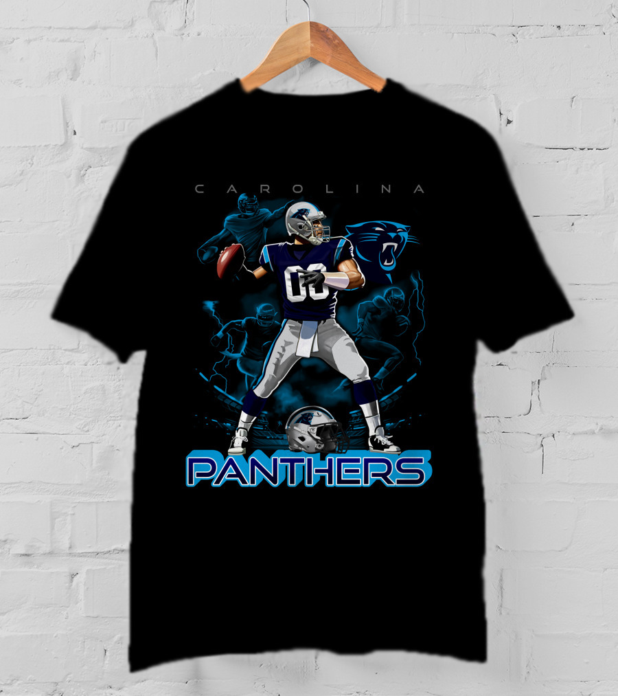 Carolina Panthers Quarterback Football Helmet NFL Team T-Shirt