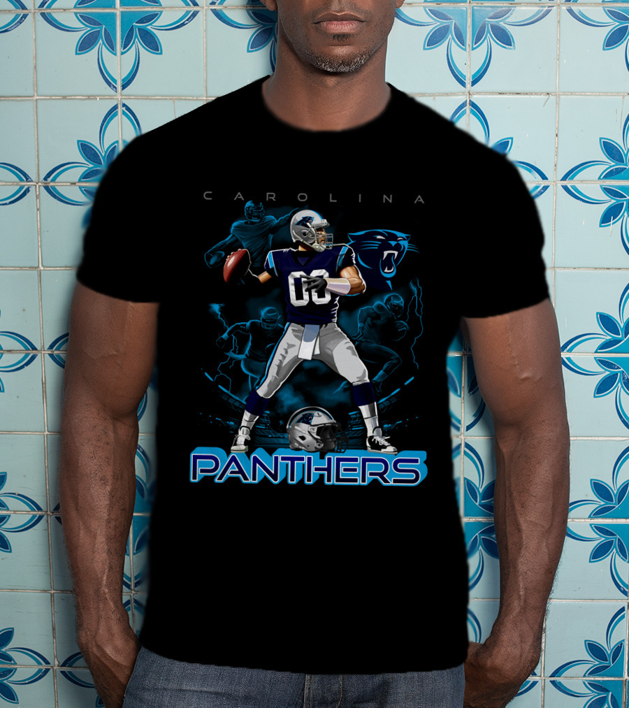 Carolina Panthers Quarterback Football Helmet NFL Team T-Shirt