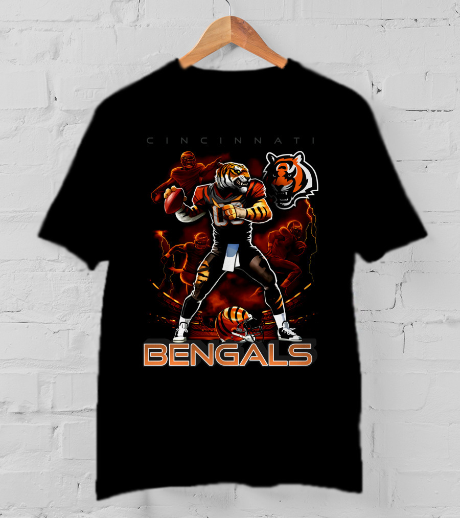 Cincinnati Bengals Tiger Football Player Iconic T-Shirt